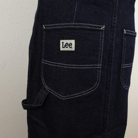 Lee Jeans Women's Overall Dress Blue Size L Denim Jumper Midi Preppy Schoolgirl - Picture 7 of 12